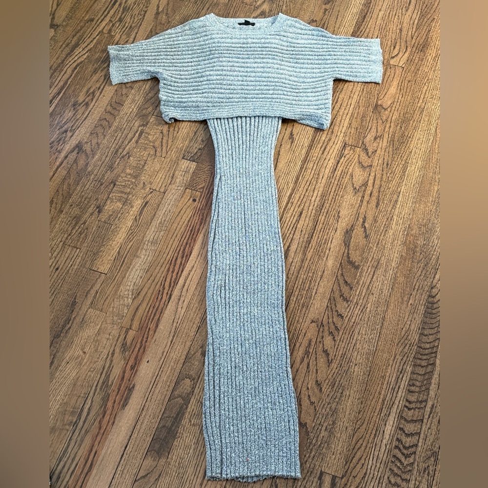 Anthropologie current air gray ribbed dress, small, EUC